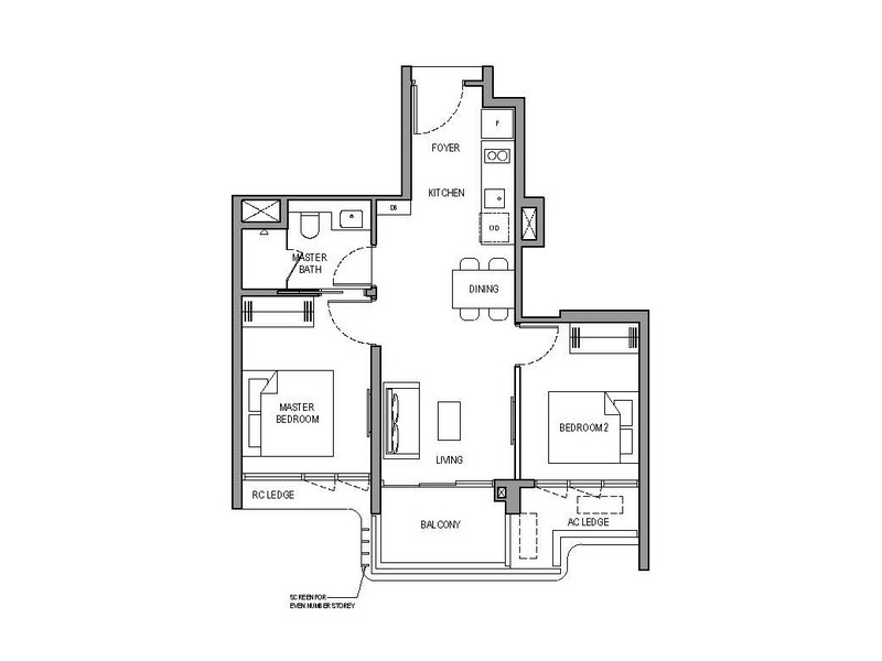 2 Bedroom Floorplan