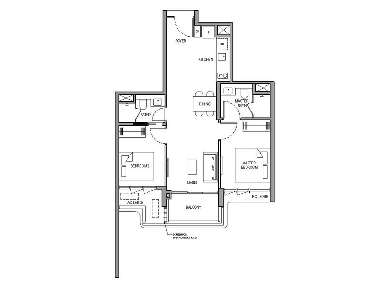 2 Bedroom Premium Floorplan