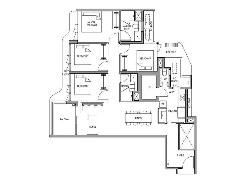 4 Bedroom Floorplan