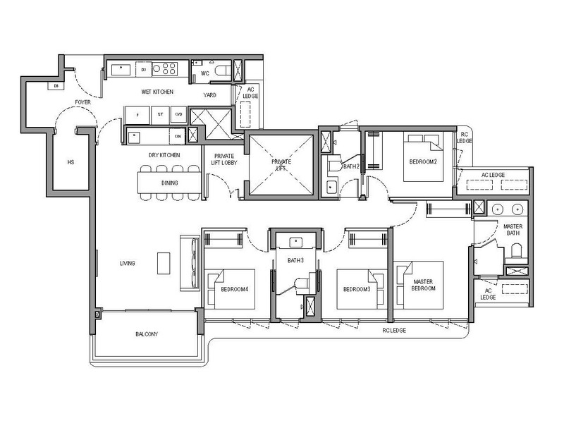 4 Bedroom (Private Lift) Floorplan