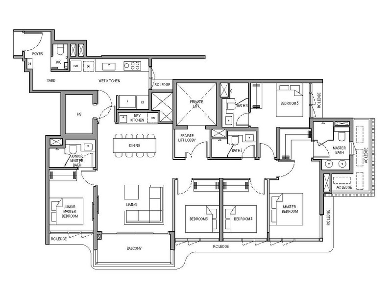 5 Bedroom (Private Lift) Floorplan