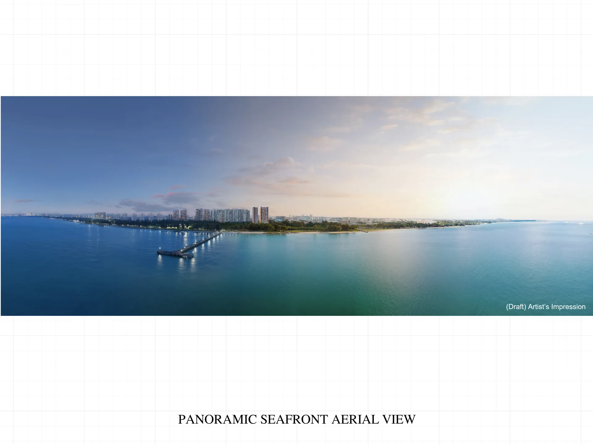 Panoramic seafront aerial view of Bayshore